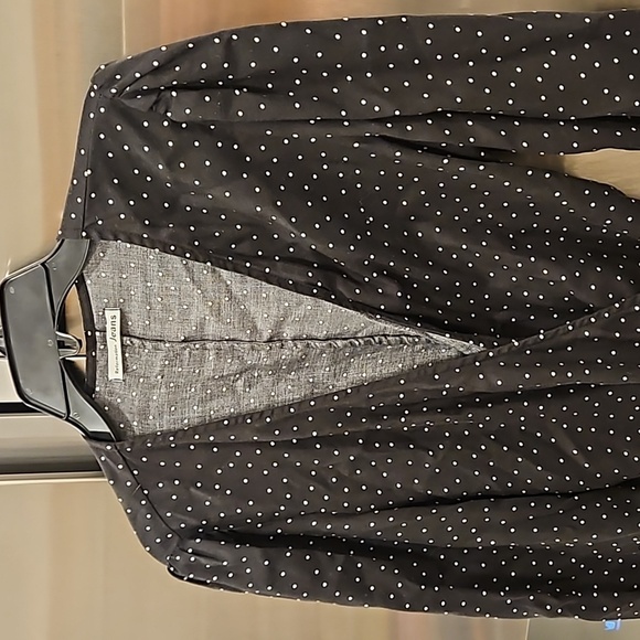 💕REFORMATION💕 Alaina Wrap Top ~ Ditto Dot Black White Polka Dot Print Medium - Picture 9 of 12